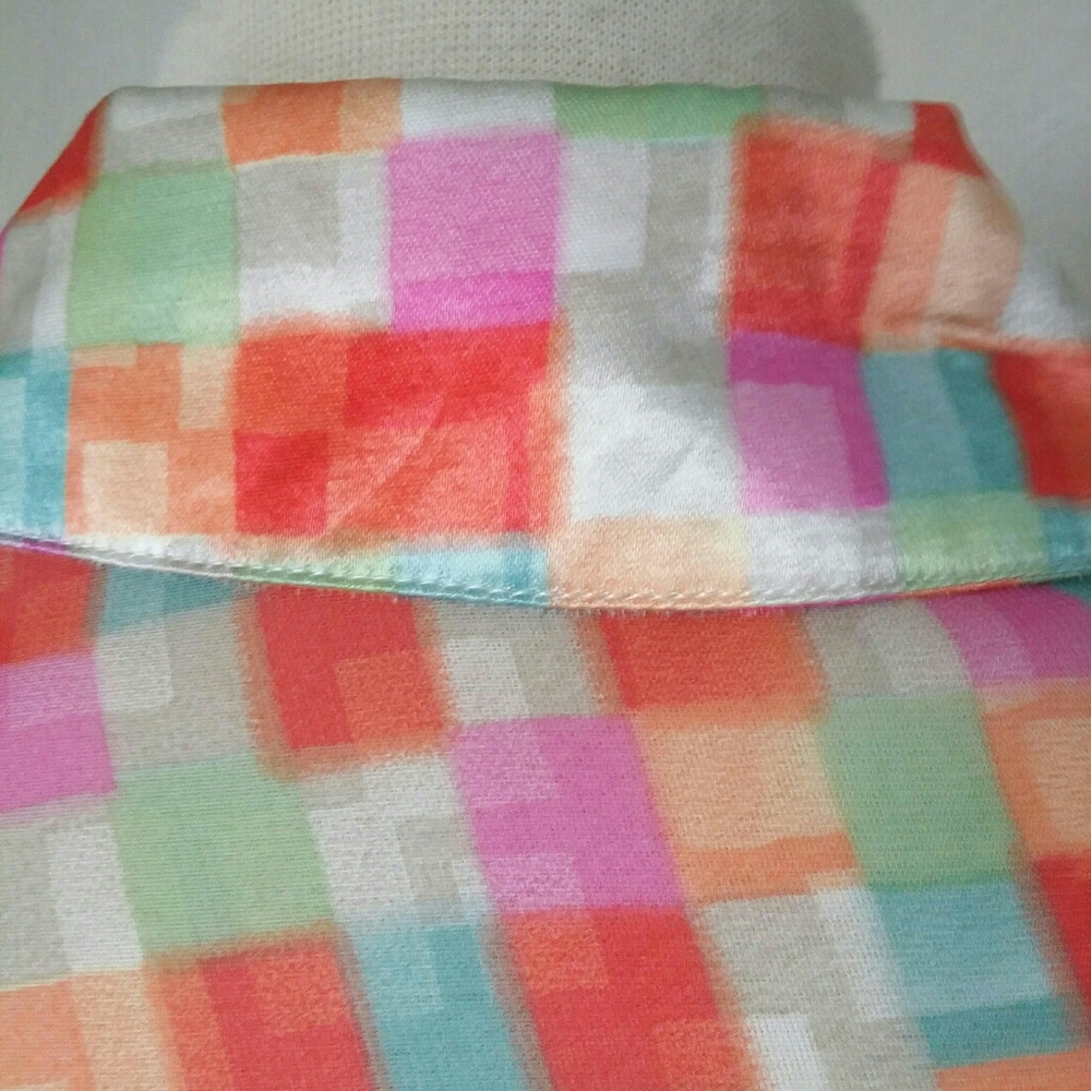 Vintage Checker Sheer Button up Blouse - Picture 11 of 11